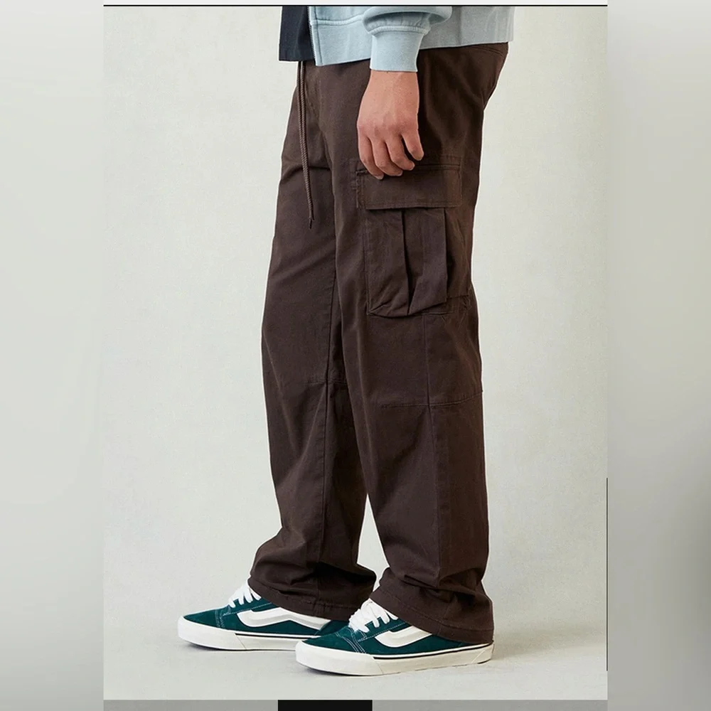 PacSun Stretch Brody Cargo Pants Brown Baggy Fit Size Small - Picture 5 of 12